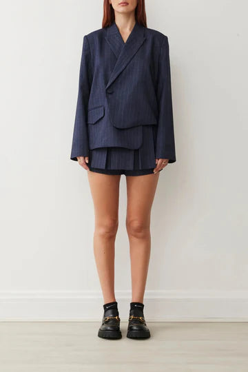 Harper Blazer In Navy Pinstripe
